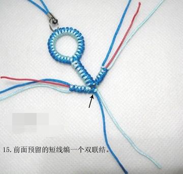 简单手机链编织教程（符号情侣手机链）(15)