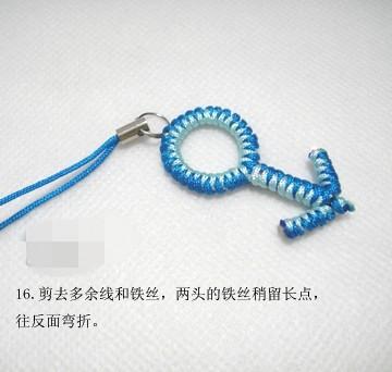 简单手机链编织教程（符号情侣手机链）(16)