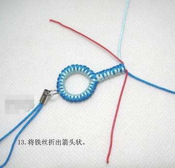 简单手机链编织教程（符号情侣手机链）(13)