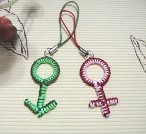 简单手机链编织教程（符号情侣手机链）(1)